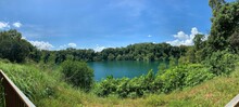 Wide-angle Shot Of A Lake In Pulau Ubin An Island In Singapore On A Beautiful Sunny Day