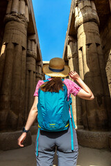 Wall Mural - Woman at Luxor Temple in Egypt