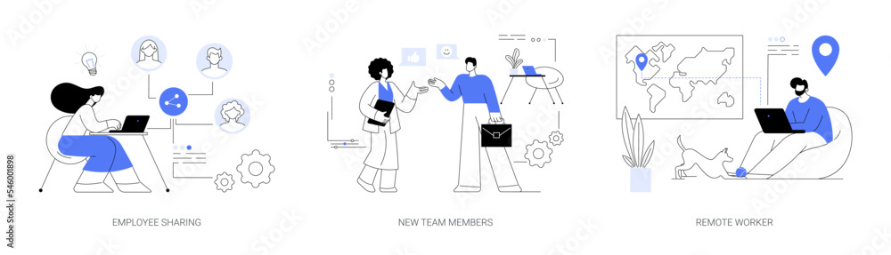 Teamwork abstract concept vector illustrations.