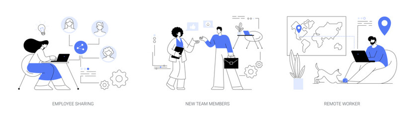 Poster - Teamwork abstract concept vector illustrations.