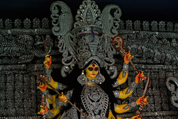 godess durga idol during puja carnival in india