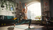 © Gorodenkoff - Young Athletic Woman Exercising, Stretching and Practising Yoga in the Morning in Her Bright, Sunny and Spacious Home Living Room. Healthy Lifestyle, Wellbeing and Mindfulness Concept.