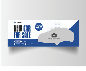 Car sale social media facebook cover banner template