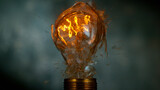 Fototapeta Kawa jest smaczna - Freeze motion of light bulb exploding, dark background