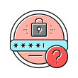 forgot password color icon vector illustration