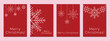 © Art_Nadine_ - Christmas card set vector illustration. Merry Christmas greeting cards. Snowflake illustration on red background. Holidays art. Christmas design