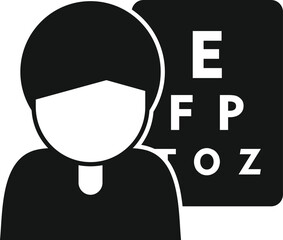 Poster - Eye banner icon simple vector. Test glasses. Visual exam