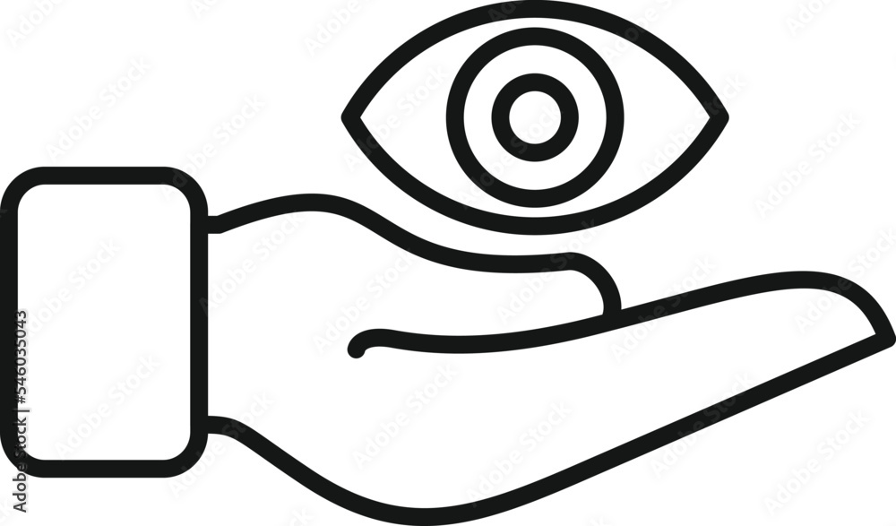 Care eye icon outline vector. Optical clinic. Sigh care Stock Vector ...