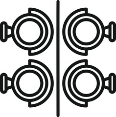 Wall Mural - Optometry icon outline vector. Eye test. Health doctor