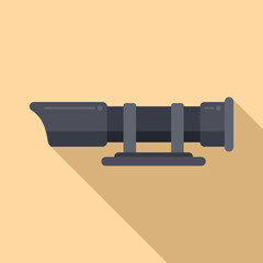 Poster - Steel scope icon flat vector. Rifle gun. Military sniper