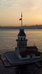 Wall Mural - Vertical of Maiden's Tower in Istanbul, Turkey