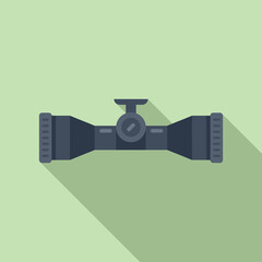 Poster - View sight icon flat vector. Rifle scope. Water circle