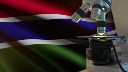 Wall Mural - Gambia science concept with flag