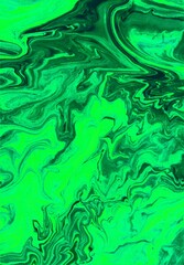 Wall Mural - Abstract green marble background. Acrylic paint spreads freely and creates an interesting pattern. Background for the cover of a laptop, notebook.