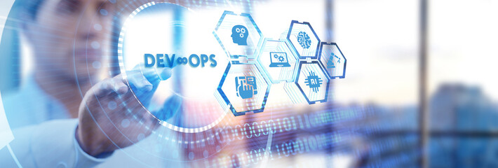 DevOps Methodology Development Operations agil programming technology concept.