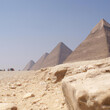 A complex of pyramids in desert sand type in Greater Cairo, Egypt