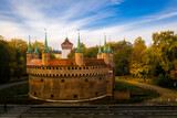 Fototapeta Góry - Barbican and St. Florian's Gate in Krakow in autumn scenery