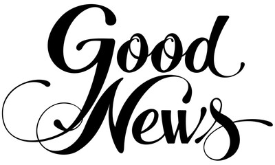 Wall Mural - Good News - custom calligraphy text