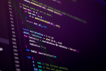Software coding with backend. Can be used as background.