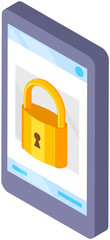 Wall Mural - mobile phone locked notification button, password field. smartphone security, personal access, user 
