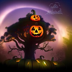 halloween theme fairy tale treehouse