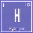Hydrogen chemical element, Sign with atomic number and atomic weight
