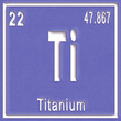 Titanium chemical element, Sign with atomic number and atomic weight