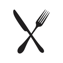 Fork And Knife Icon Vector, Solid Illustration, Pictogram Isolated
