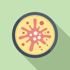 Wall Mural - Micro bacteria icon flat vector. Petri dish. Medical virus