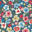 Beautiful vector seamless floral pattern with cute abstract flowers. Stock illustration.