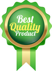 Wall Mural - Green golden badge label premium best quality product award emblem