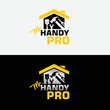 mr handy pro handyman logo with tools vector