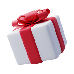 3D icon of Christmas gift, Christmas ornament and holiday concept.