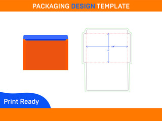 Wall Mural - Packaging C4 Document envelope 9x12.8 inche dieline template and 3D envelope