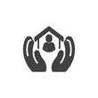 Homeless shelter charity vector icon