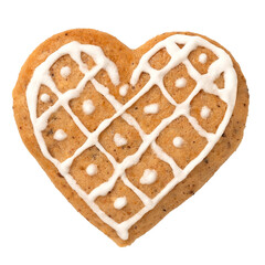 Poster - Decorated Christmas gingerbread cookie isolated from above.