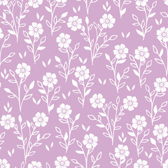 Naklejka na meble White flowers on pink background. Seamless floral pattern