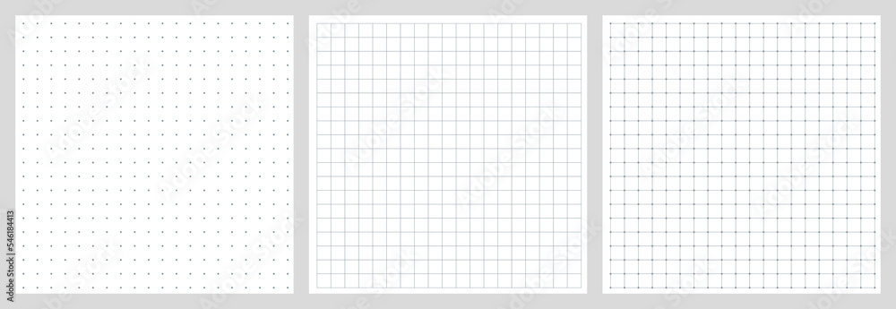 Image vectorielle Stock Dotted and squared grid notebook seamless