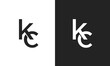 KC, CK letters monogram lettermark logo design icon