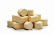 © Sergey - Different fuel briquettes isolated on white.
