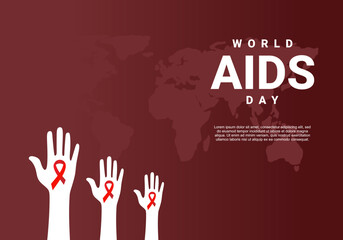 Wall Mural - World aids day background celebrated on december 1st.