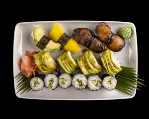 Wall Mural - Assorted vegetarian sushi set