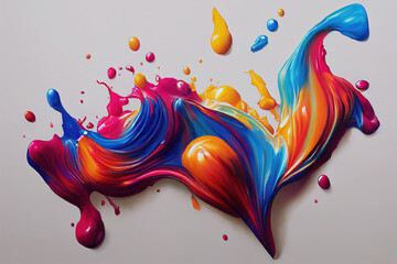 Wall Mural - Colorful liquid drops of paint splash as abstract background