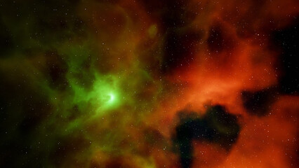 Wall Mural - colorful space background with nebula and stars. 3d rendering.
