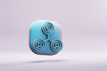Leinwandbilder - Beautiful abstract illustrations blue Cryptocurrency Networking symbol icons on a wonderful background. 3d rendering illustration. Background pattern for design..