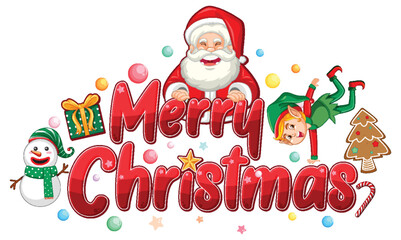 Poster - Merry Christmas sign icon cartoon