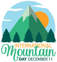 Sticker - International mountain day text for poster design