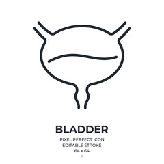 Canvas Print - bladder organ editable stroke outline icon isolated on white background flat vector illustration. pi