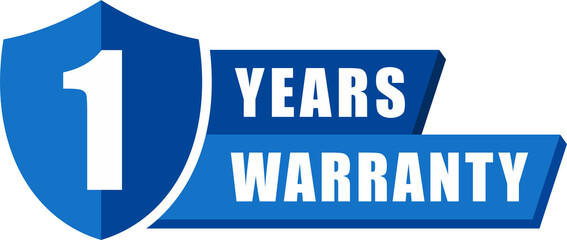 Sticker - One year warranty vector icon. 1 year warranty