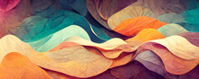 Colorful Wavy Abstract Layers As Panorama Background Wallpaper